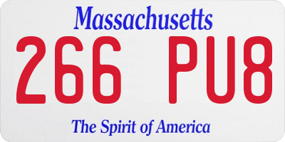 MA license plate 266PU8