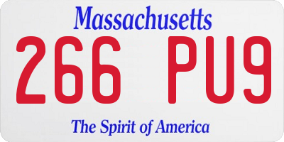 MA license plate 266PU9