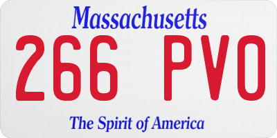 MA license plate 266PV0