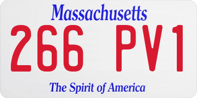 MA license plate 266PV1