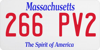 MA license plate 266PV2