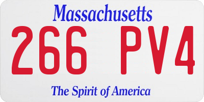 MA license plate 266PV4