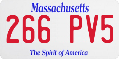 MA license plate 266PV5