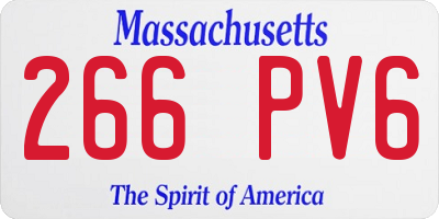 MA license plate 266PV6