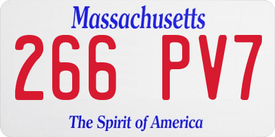 MA license plate 266PV7