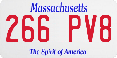 MA license plate 266PV8
