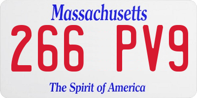 MA license plate 266PV9