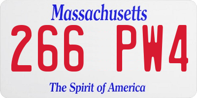 MA license plate 266PW4