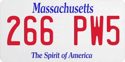 MA license plate 266PW5