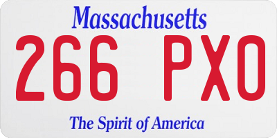 MA license plate 266PX0