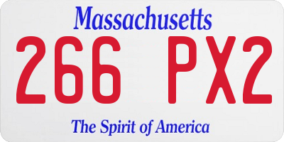MA license plate 266PX2