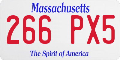 MA license plate 266PX5