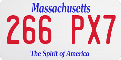 MA license plate 266PX7
