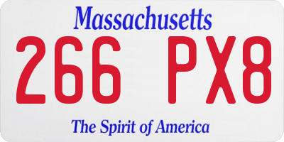 MA license plate 266PX8
