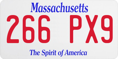 MA license plate 266PX9