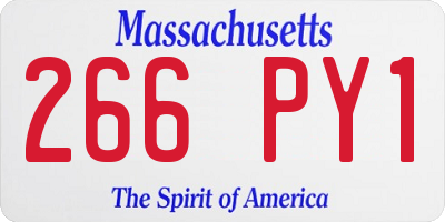 MA license plate 266PY1