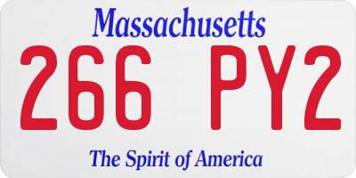 MA license plate 266PY2