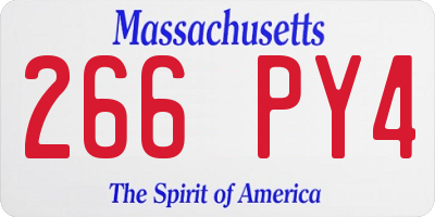 MA license plate 266PY4