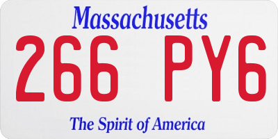 MA license plate 266PY6