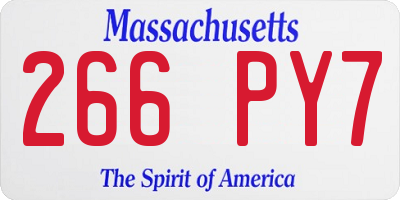 MA license plate 266PY7