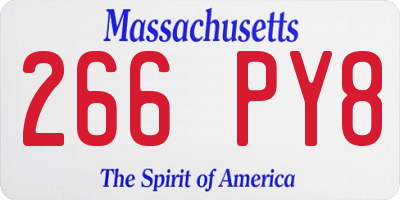 MA license plate 266PY8