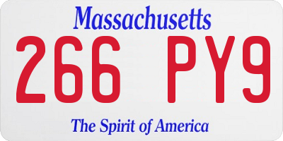 MA license plate 266PY9