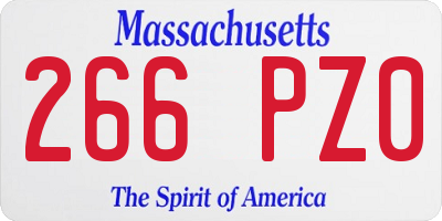 MA license plate 266PZ0