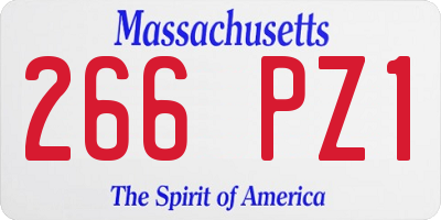 MA license plate 266PZ1