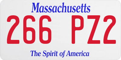 MA license plate 266PZ2