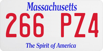MA license plate 266PZ4