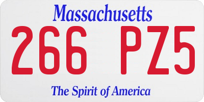 MA license plate 266PZ5