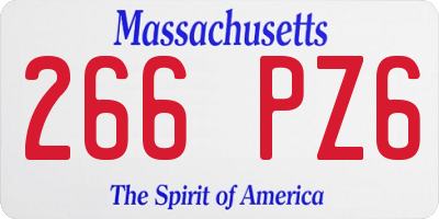 MA license plate 266PZ6