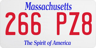 MA license plate 266PZ8