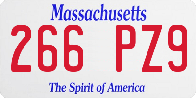 MA license plate 266PZ9