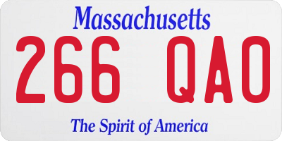 MA license plate 266QA0