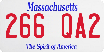 MA license plate 266QA2