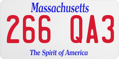 MA license plate 266QA3