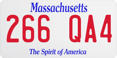 MA license plate 266QA4