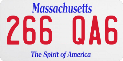 MA license plate 266QA6