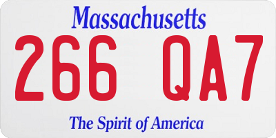 MA license plate 266QA7