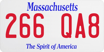 MA license plate 266QA8