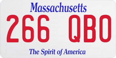 MA license plate 266QB0