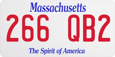 MA license plate 266QB2