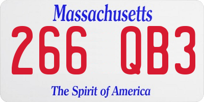 MA license plate 266QB3