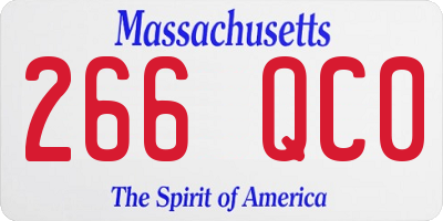 MA license plate 266QC0
