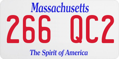 MA license plate 266QC2