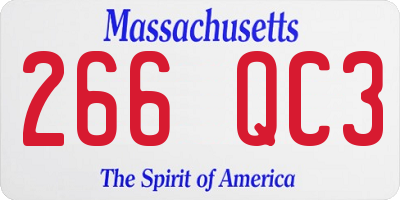 MA license plate 266QC3