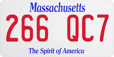 MA license plate 266QC7