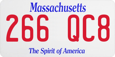 MA license plate 266QC8