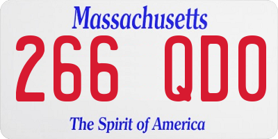 MA license plate 266QD0